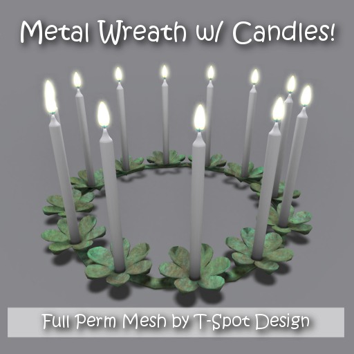 T-Spot Mesh - Metal Wreath w/ Candles - Full Perm - LI=1