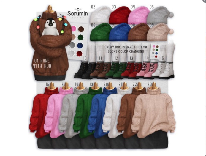 13 -Sorumin- Let it snow GACHA - Boots Red- Maitreya