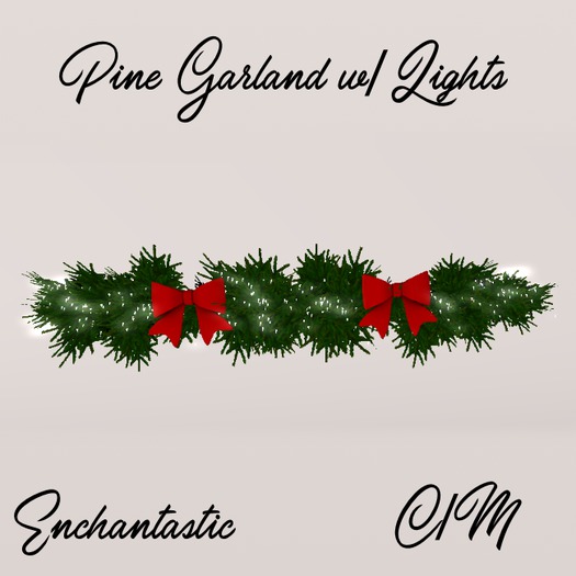 {ENT} Pine Garland w/Lights