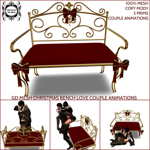 GD MESH CHRISTMAS BENCH LOVE COUPLE ANIMATIONS