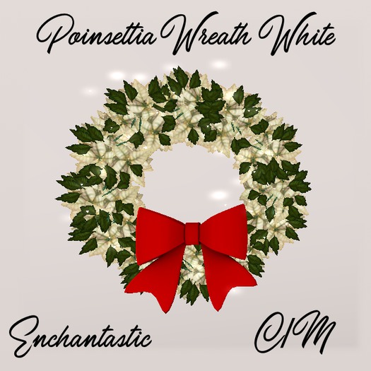 {ENT} Poinsettia Wreath White