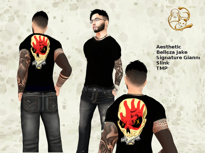 [RG] five fingers Back  Black Shirt (Box)