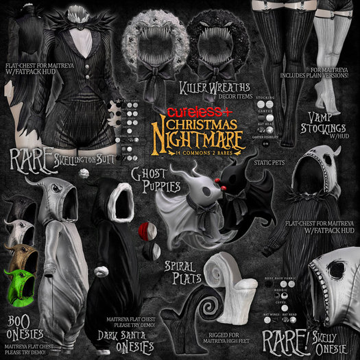 CURELESS[+] Christmas Nightmare / Vamp Stockings / WHITE