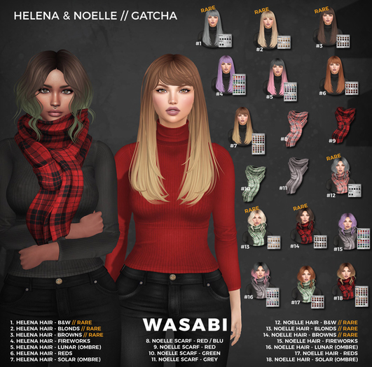 Wasabi // Helena Mesh Hair - Lunar Ombre #5