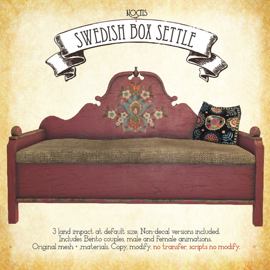 [noctis] Swedish Box Settle/rose ADD ME to unpack