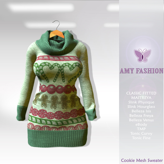 =AF= Cookie Mesh Sweater - Green Model 2
