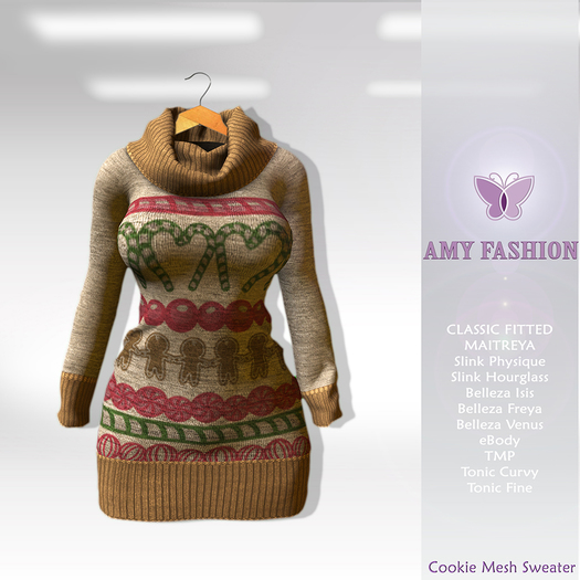 =AF= Cookie Mesh Sweater - Brown Model 2