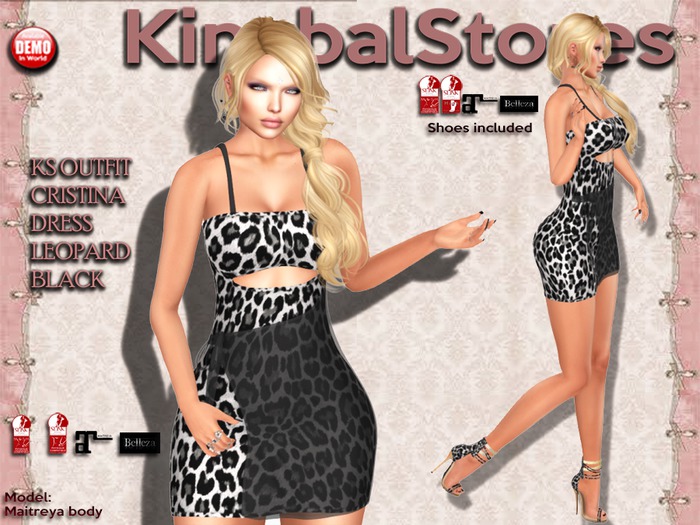 150 KS OUTFIT CRISTINA DRESS LEOPARD BLACK