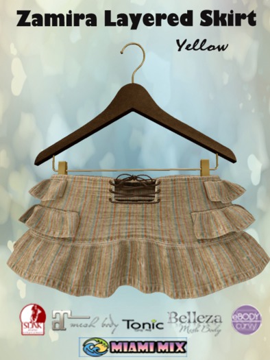 Zamira Layered Skirt Yellow