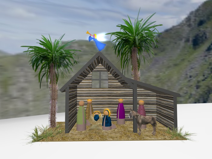 Second Life Marketplace Nativity Scene Display