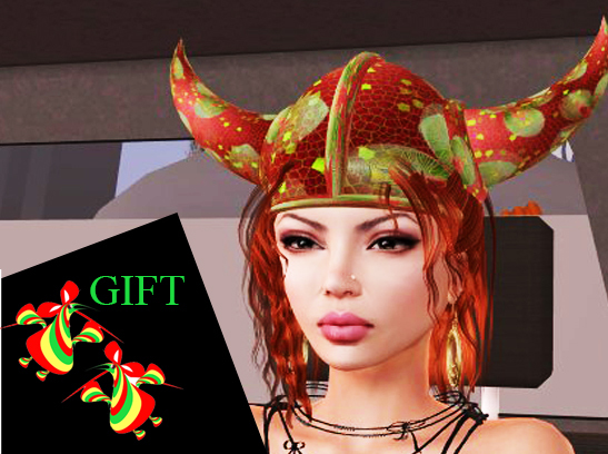 Viking hat red Gift