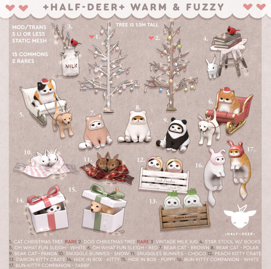 +Half-Deer+ Warm & Fuzzy - Dog Christmas Tree RARE