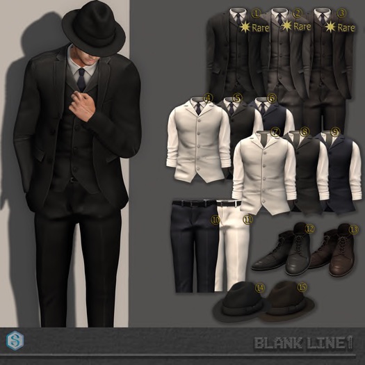 06-BlankLine OldTimeGacha Vest+Tie [Navy]