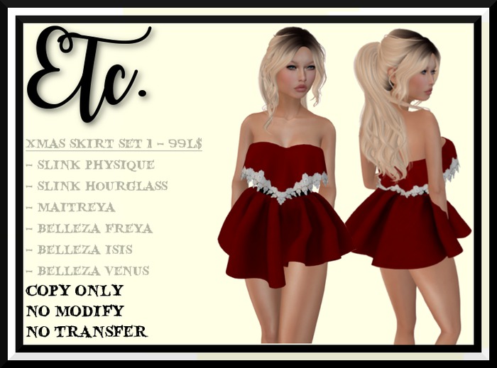 Etc. Xmas Skirt Set 1