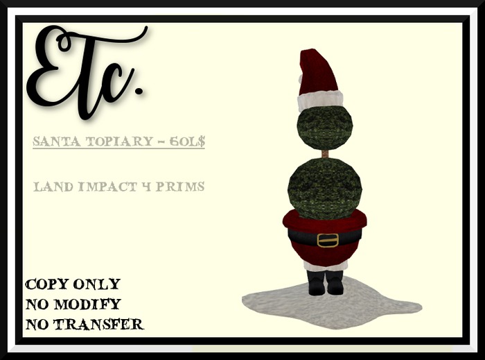 Etc. Santa Topiary