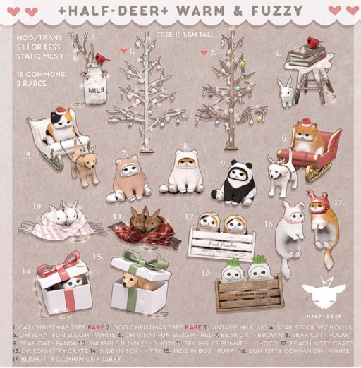 +Half-Deer+ Warm & Fuzzy - Dog Christmas Tree RARE