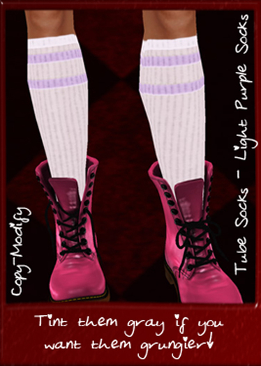 ++Randomocity++ Light Purple Tube Socks, Knee High