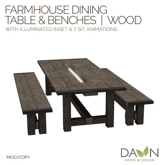 Farmhouse Dining Table & Bench - Wood | DAWN