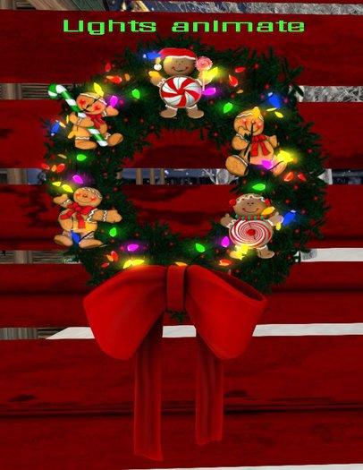 AA Country Gingerbread Wreath w/lights