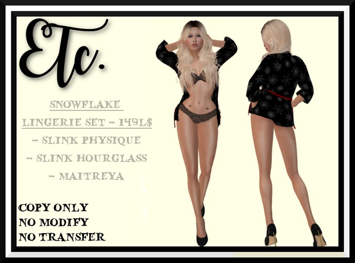 Etc. Snowflake Lingerie Set