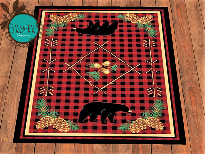  Buffalo Plaid Bear Rug *  