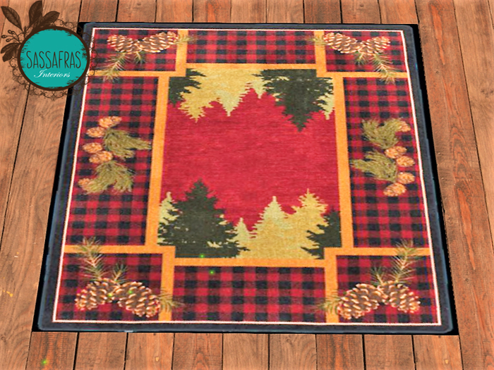 Buffalo Plaid Pine Tree Rug *