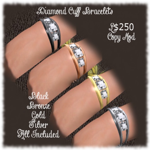 {SHY} Diamond Bracelet Cuff Set