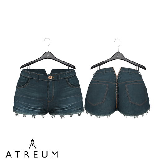 Atreum - Zipped Denim Shorts Blue 2