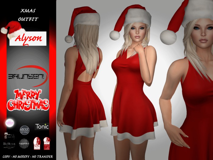 Brunsen! Alyson Xmas Santa Claus Dress Hat