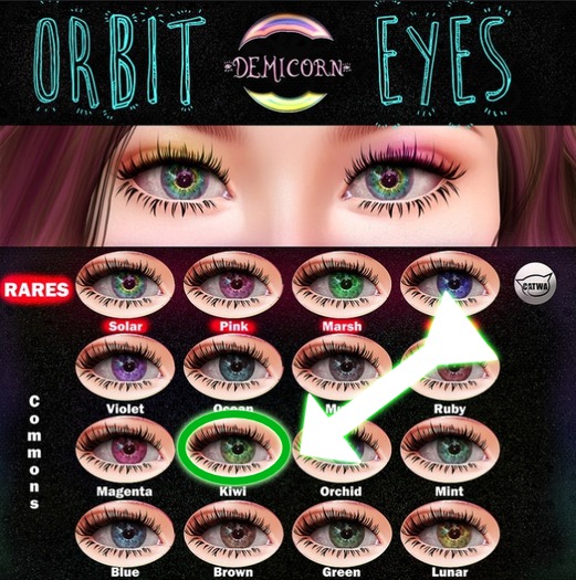 {Demicorn} Orbit Eyes - Kiwi