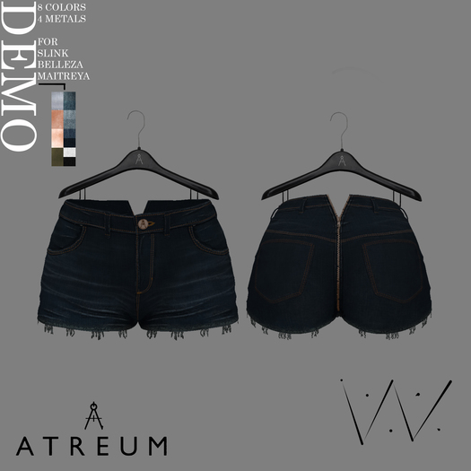 Atreum - Zipped Denim Shorts DEMO