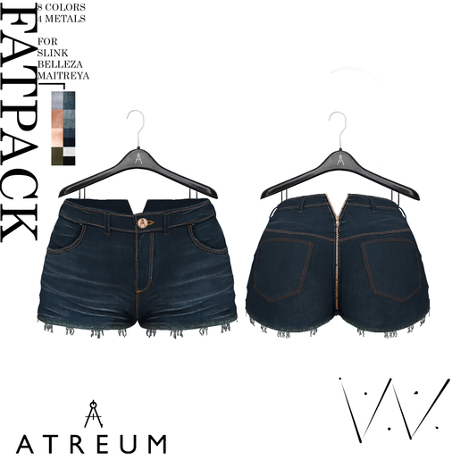 Atreum - Zipped Denim Shorts Fatpack