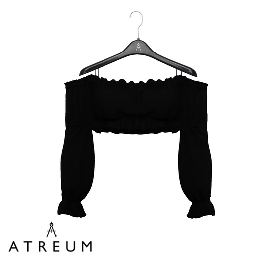 Atreum - Ruffled Crop Top Black