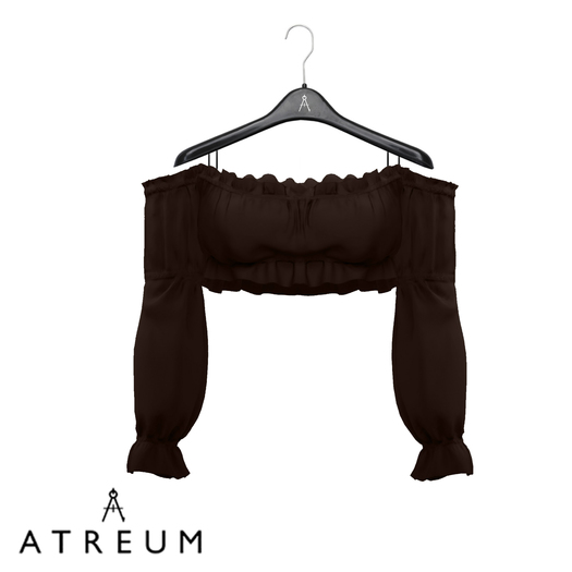 Atreum - Ruffled Crop Top Chocolate Brown