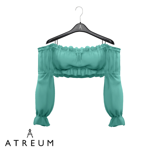 Atreum - Ruffled Crop Top Carolina Blue
