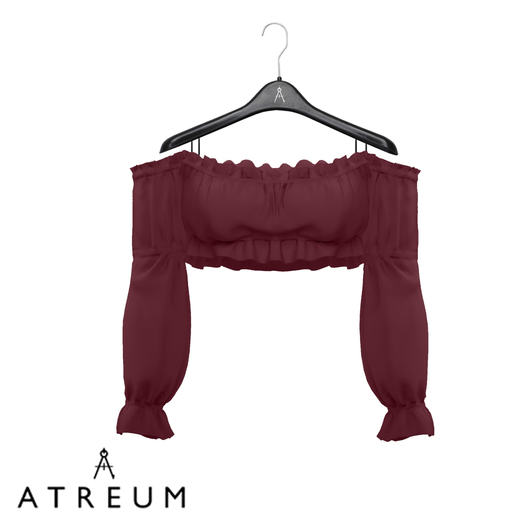 Atreum - Ruffled Crop Top Crimson Red