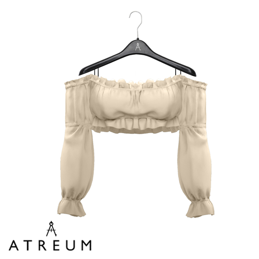 Atreum - Ruffled Crop Top Egg White