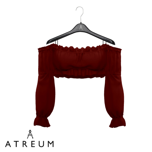 Atreum - Ruffled Crop Top Imperial Red
