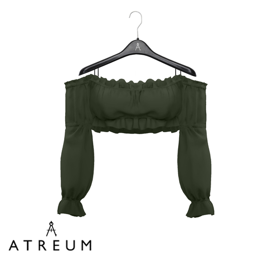 Atreum - Ruffled Crop Top Hunter Green