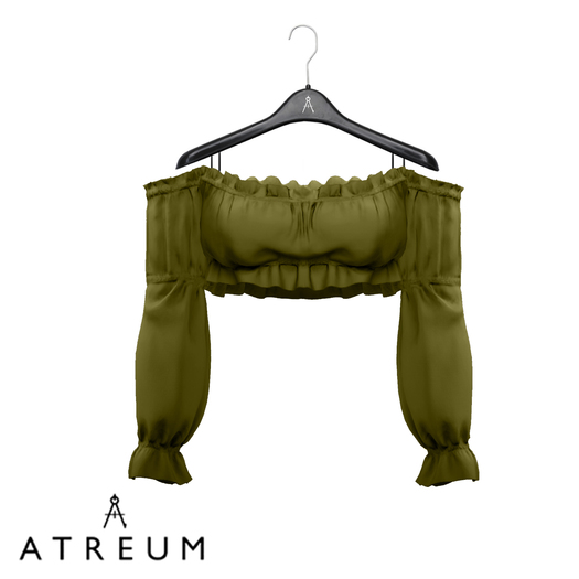 Atreum - Ruffled Crop Top Lime Green