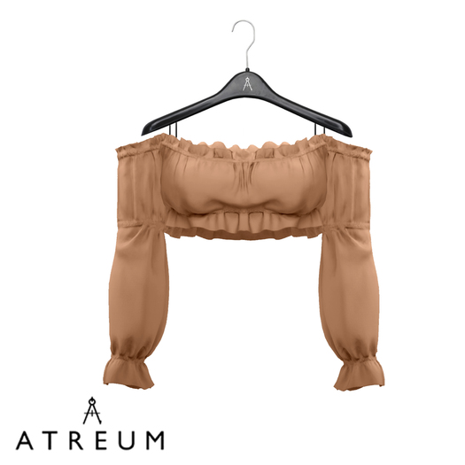 Atreum - Ruffled Crop Top Peach Orange