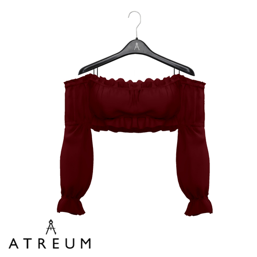 Atreum - Ruffled Crop Top Scarlet Red