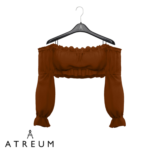 Atreum - Ruffled Crop Top Tiger Orange