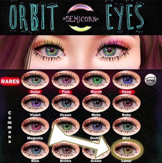 {Demicorn} Orbit Eyes - Lunar RARE
