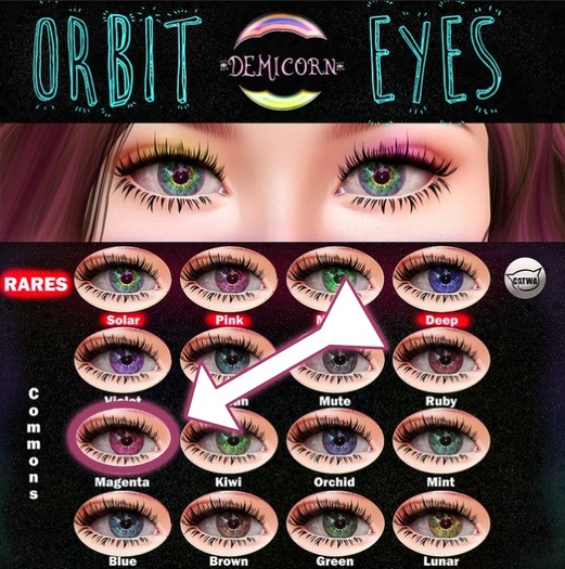 {Demicorn} Orbit Eyes - Magenta