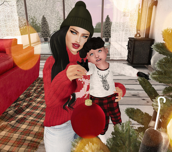 SP Bento pose Decorating the tree