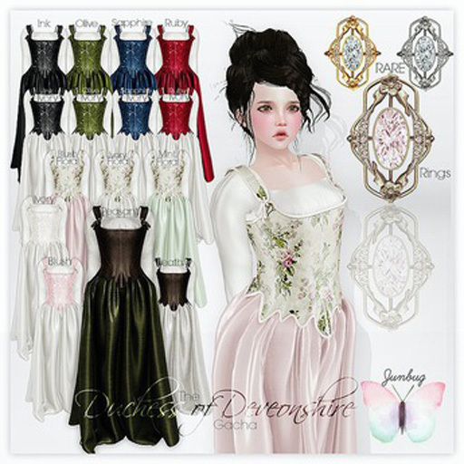 *{Junbug}* 18th Century Stays [Ink/Ivory] - M