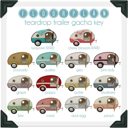 floorplan. teardrop trailer gacha / turquoise RARE