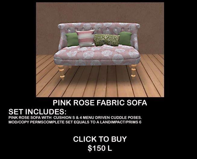 PINK ROSE SOFA WITH MENU DRIVEN CUDDLE POSES
