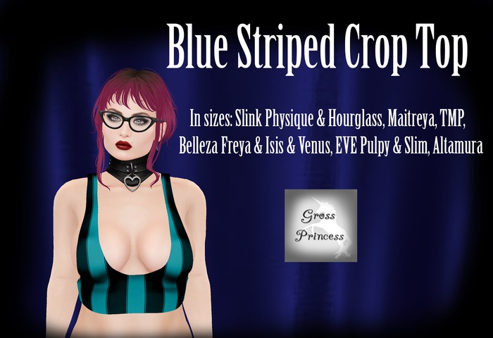{.Gross Princess.} Blue Striped Crop Top